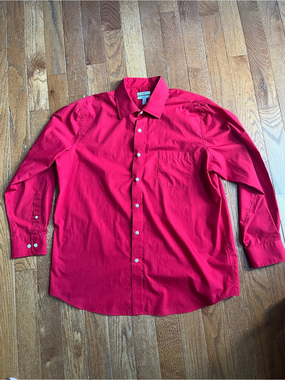 croft & barrow Men's Red Dress Shirt, Size 17 1/2